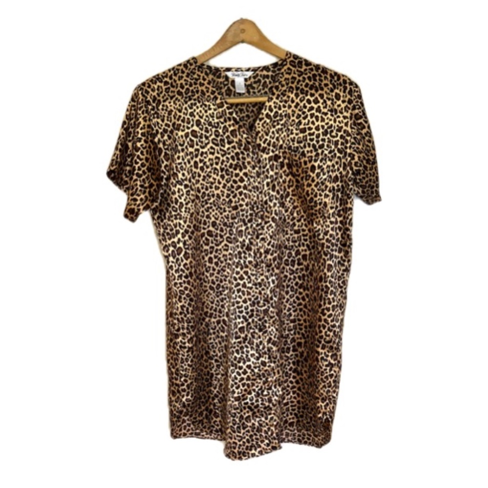 satin leopard print nightgown S